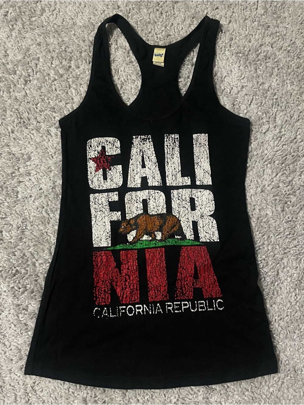Vintage Kavio Black California Republic Graphic Tank